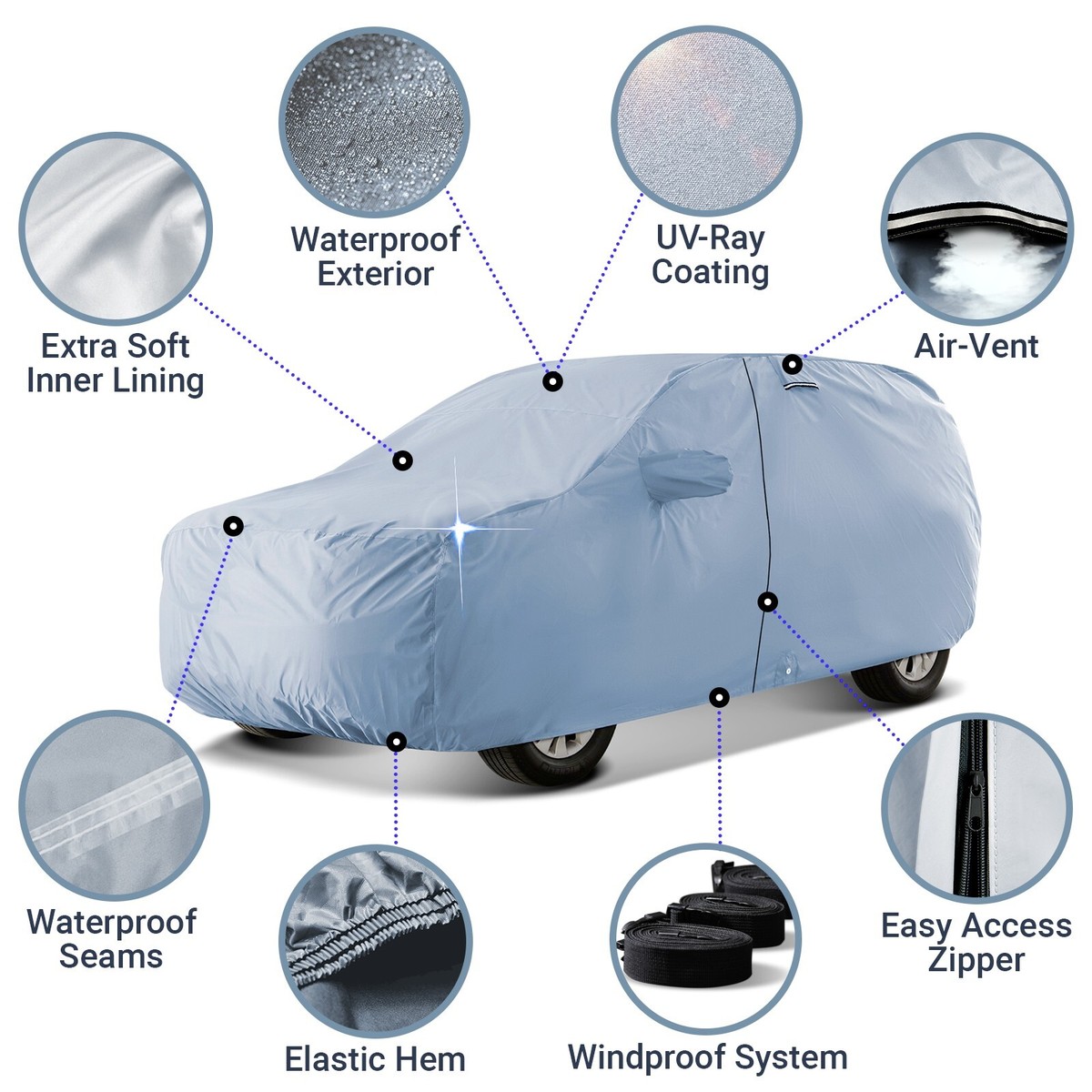 Tee's Auto Shop 2-Layer Waterproof Car Cover For Mercedes SL350 AMG – Inner Fleece, Frost & Rain Proof