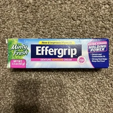 Effergrip Denture Adhesive Cream Minty Fresh NIB