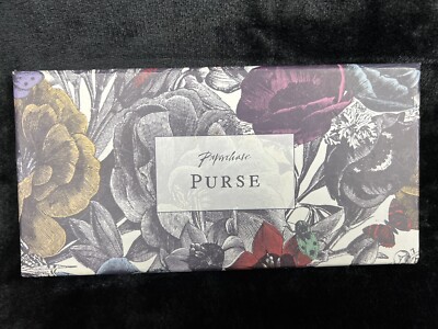 Paper Chase Purse Wallet New In Box 7.5'' x 4'' Full Zip Wallet, Floral Print
