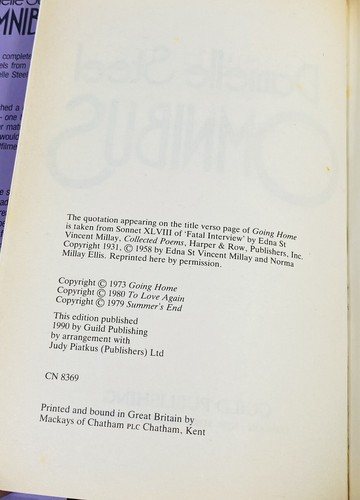 Danielle Steel Omnibus -Going Home to Love Again & Summers End Hardcover 1990 - Picture 7 of 9