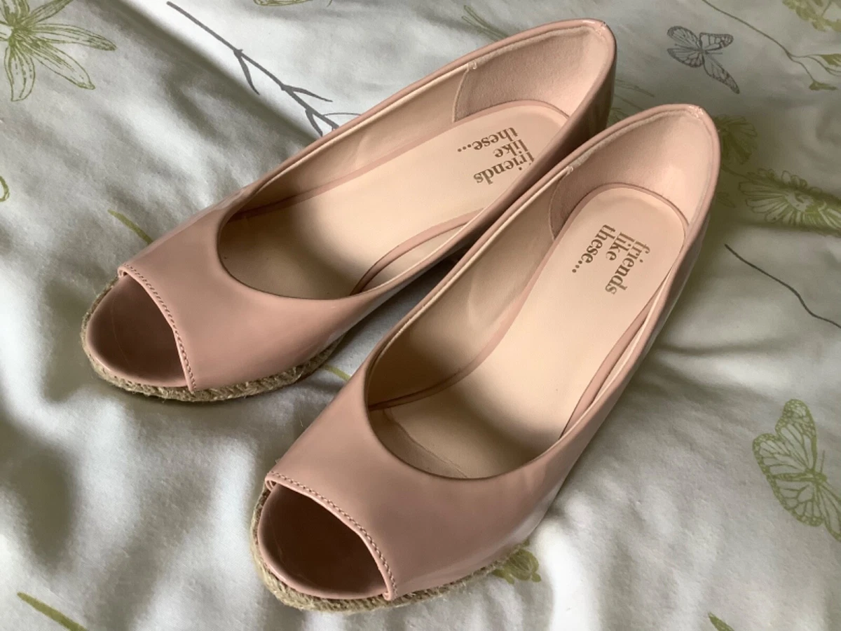Ladies nude wedges hotsell