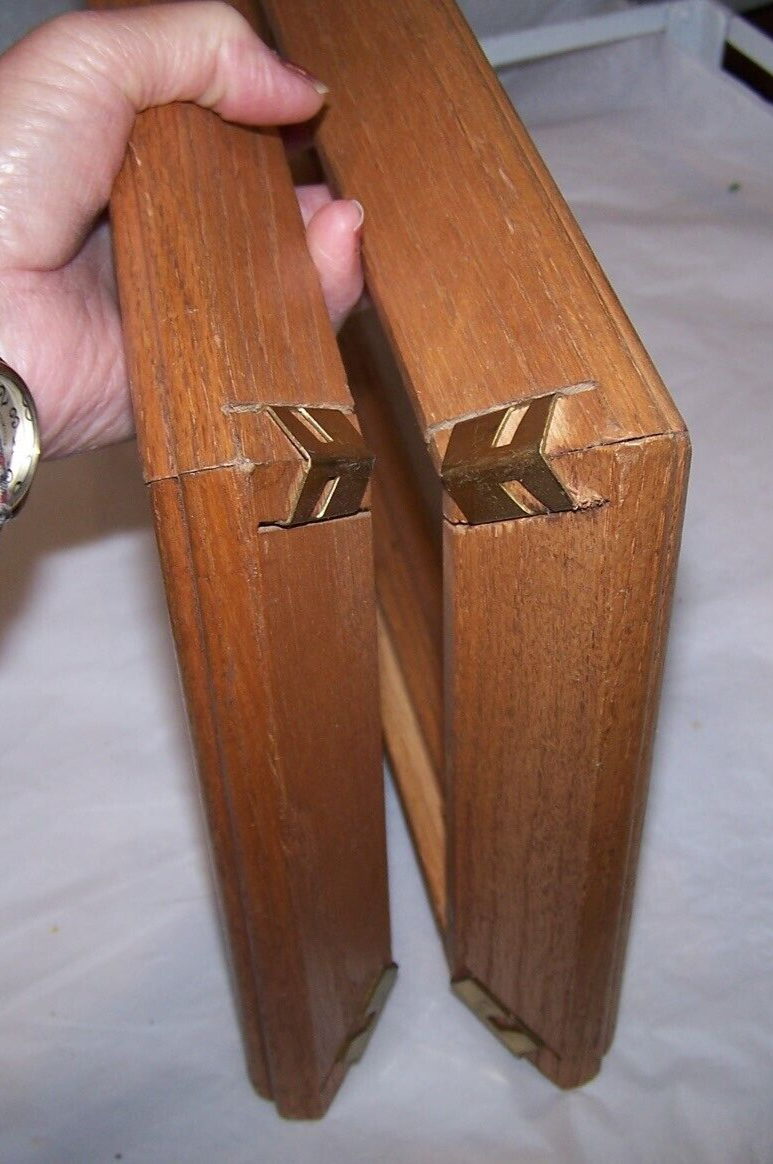 2 Vtg Oak Picture Mirror Frames 14.5x8.5open 11 3/8x5 3/8