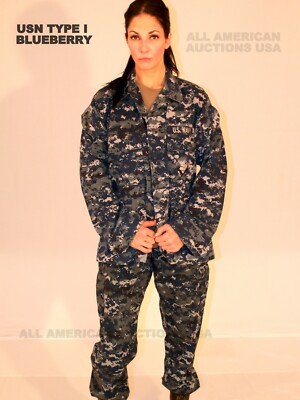 US NAVY NWU TYPE 1 BLUE DIGITAL CAMOUFLAGE BLUEBERRY UNIFORM PANTS