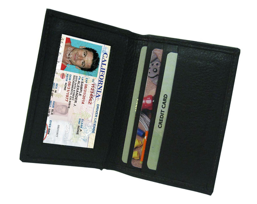 Negro Piel Hombre Delgado Cartera Plegable Tarjetas de Crédito Soporte - Imagen 3 de 7