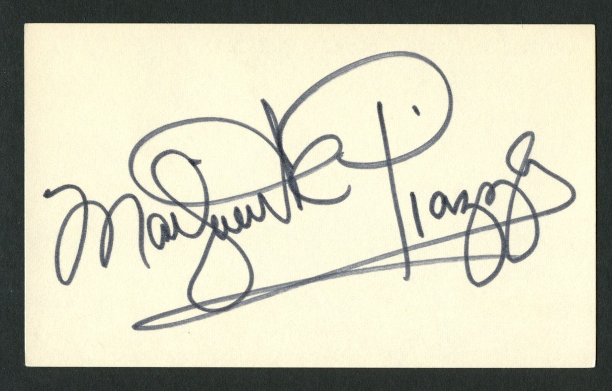 Marguerite Piazza (d. 2012) signed autograph 3x5 card American