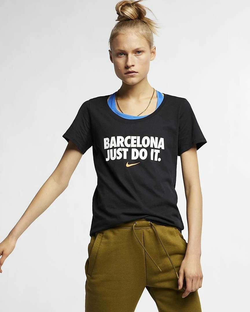 Nike Barcelona Running Shirt Just Do It Women s Small Black