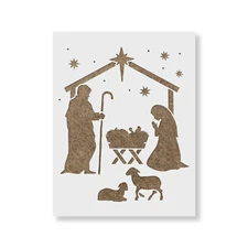 Nativity Manger Stencil - Durable & Reusable Mylar Stencils
