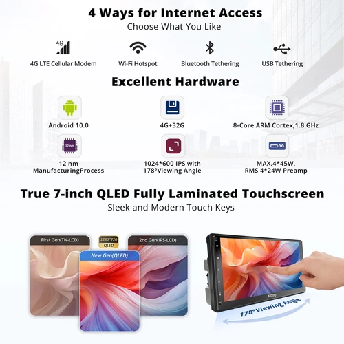 ATOTO S8 MS 7" 2Din Android Autoradio 4G LTE Radio Wireless CarPlay&Android Auto - Bild 4 von 8