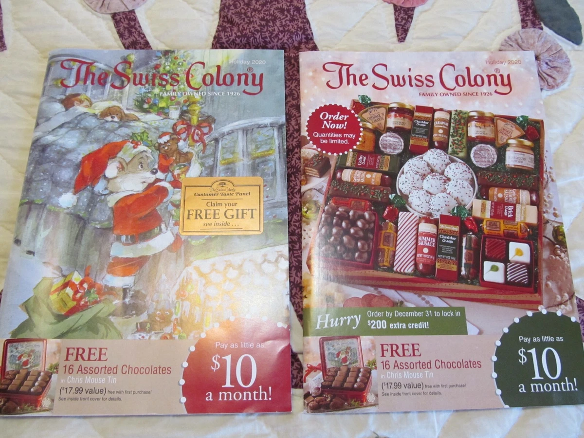 Lot of 2 THE SWISS COLONY Illustrated Gift Catalogs Holiday 2020