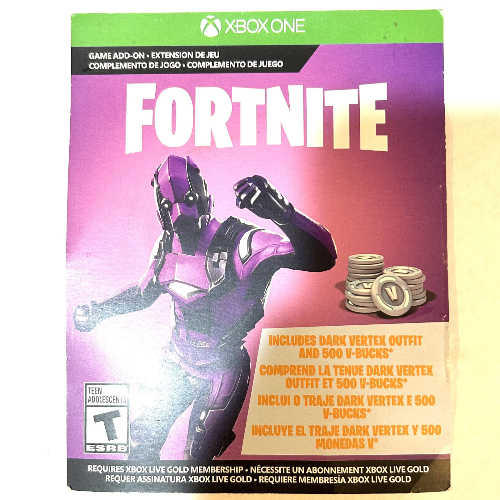 Fortnite: Dark Vertex Skin + 2000 V-Bucks (DLC) digital for Xbox One