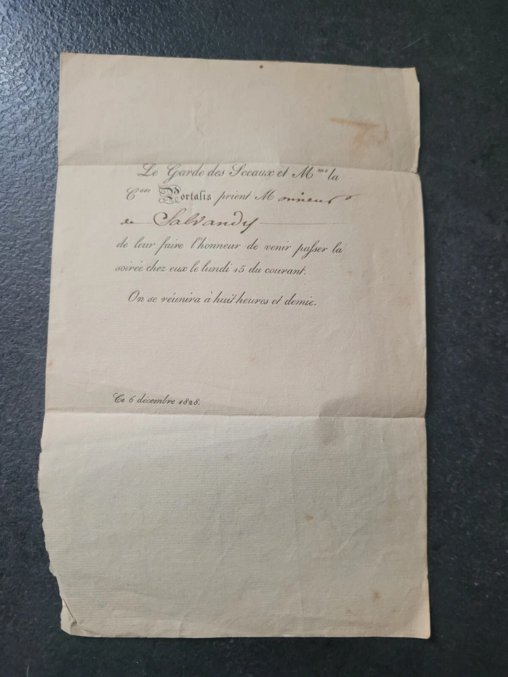 Lettre autographe 1828 Comte DE PORTALIS Ministre des Cultes NAPOLEON 1807-1808 - Photo 4/4