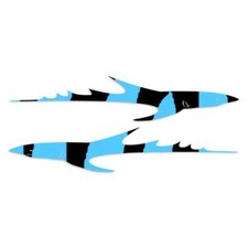Pair Tribal Sharks, Vinyl Decal Sticker, 40 Patterns & 3 Sizes, #7459