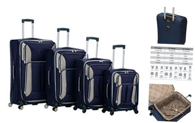 Impact Softside Spinner Wheel Luggage 4-Piece Set (18/22/26/30) Navy