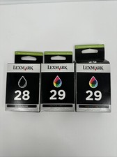 23 NEW Genuine Factory Sealed Lexmark 28 Black 2/29 Color Inkjet Cartridges