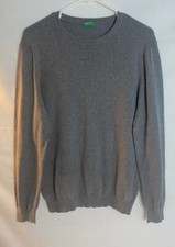 Ladies United Colors Of Benetton Classic Gray Pullover Sweater Sz L