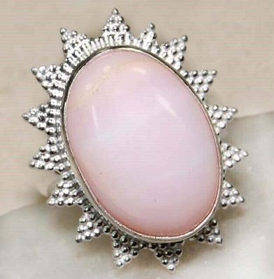 Natural Pink Opal 925 Solid Genuine Sterling Silver Ring Jewelry Sz 7 @B18-2