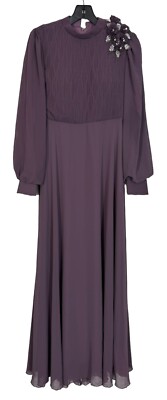 NEW Amine Huma Hijab Defne Abiye Evening Dress Sz 40 (M) Purple Lavanta Women s