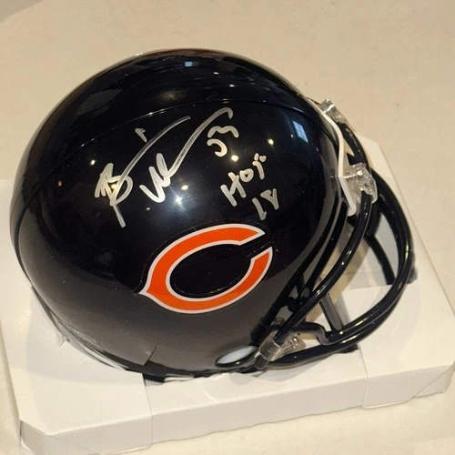 BRIAN URLACHER Signed Chicago BEARS Mini-helmet VSR4 Beckett (BAS) w/ HOF Insc