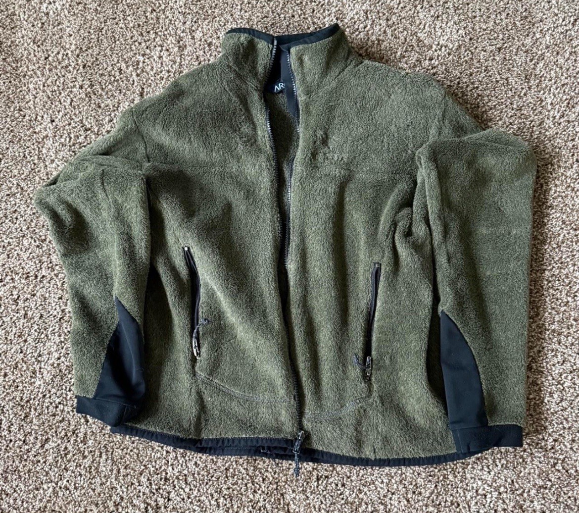 ARC'TERYX Giacca pile vintage Arc’teryx Delta Shearling AR Polartec zip pile alto verde