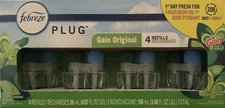 Febreze Plug In Air Freshener, Odor-Fighting Scented Oil Refill, Gain, 4 Refills