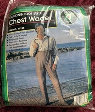 Academy Broadway Men's L Stocking Foot Chest Wader Suspenders Waterproof Waders