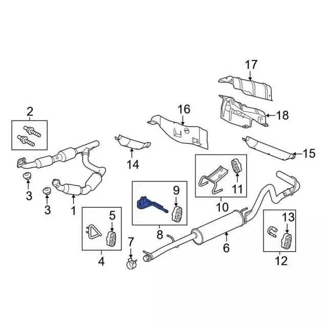 Suspensión de sistema de escape original Ford F81Z-5A262-DA Foto 2 de 4
