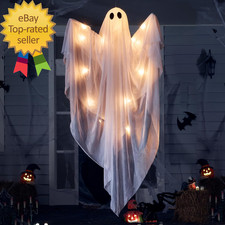 Halloween Hanging Light up Ghost with Spooky Warm White LED Light 47 Halloween