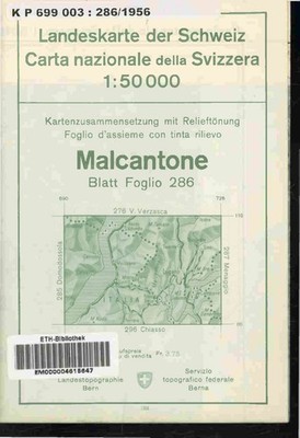 Malcantone. Carta Nazionale della Svizzera. Scale: 1:50000. 4167609