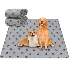 2 Pack 36"x 41" Waterproof Non Slip Wee Wee pad，Reusable Washable Pee Pads