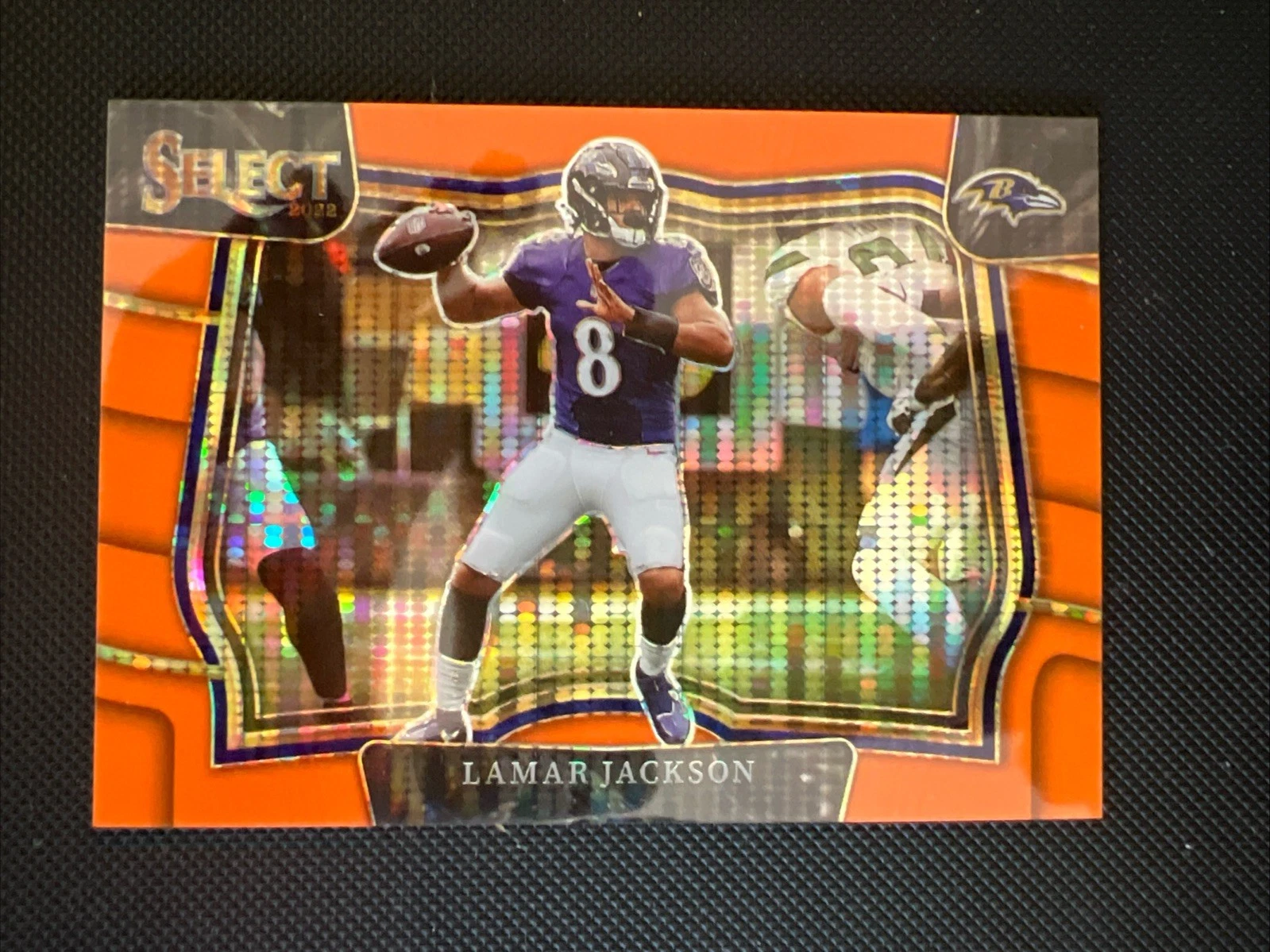2022 Select - Field Level Lamar Jackson #449 Neon Orange Pulsar Prizm /7