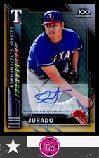 Ariel Jurado 2016 Bowman Chrome Scouts' Top 100 Updates Gold Refractor Auto /50