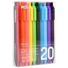 PURE Colored Gel Pens 0.5mm 20 Pieces Set Colorful Multi-color Ink Fine Point...