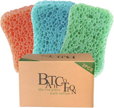 Bath Sponge 3-Pack   Soft Exfoliating Shower Sponges for Deep Cleaning, Durable
