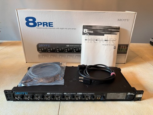 MOTU 8Pre (8-Pre) Firewire Audio Interface 8 Mic Preamps ADAT (Original Owner)