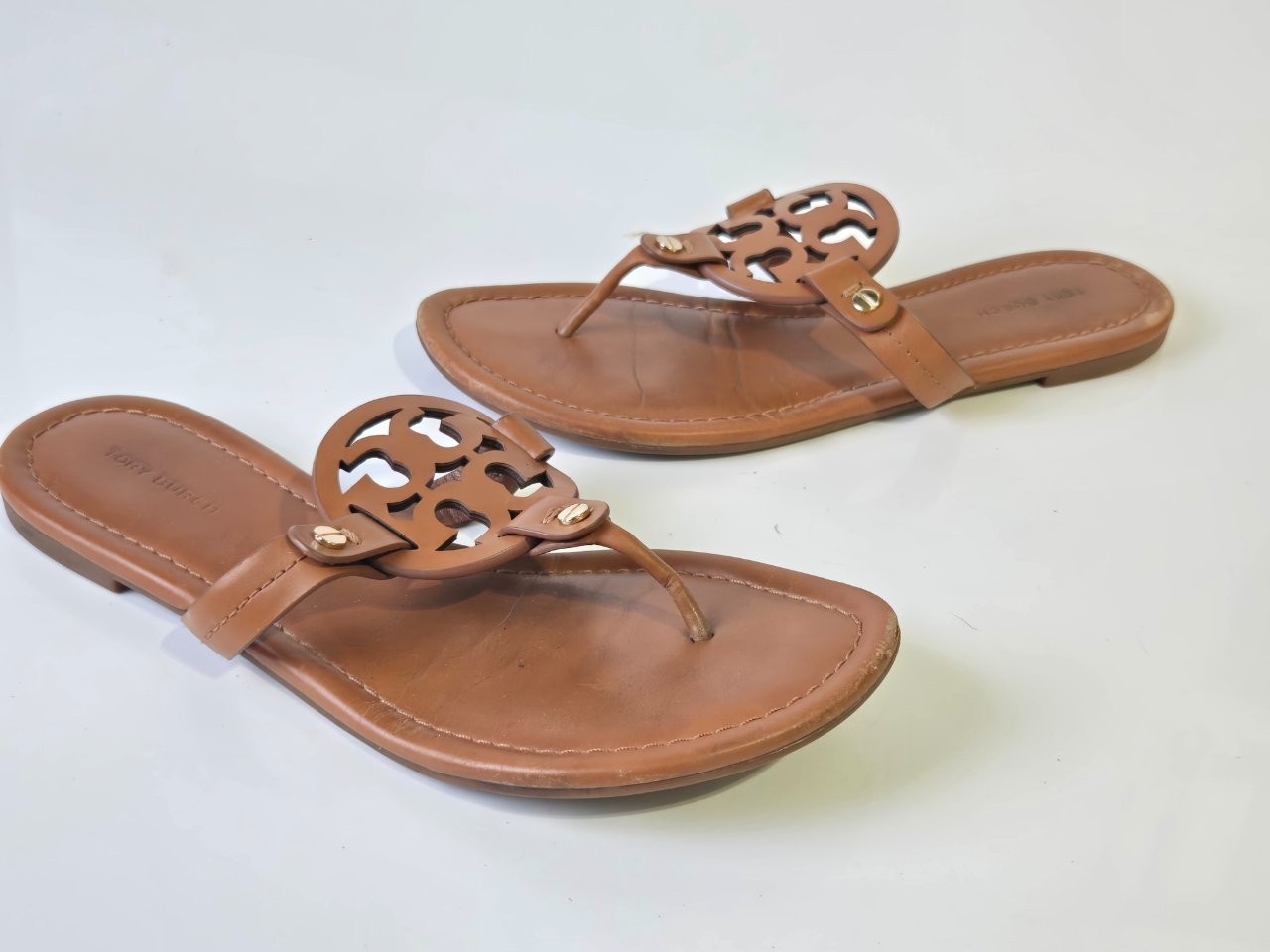 Tory Burch Miller Women's Brown Leather Sandals US Size 7M