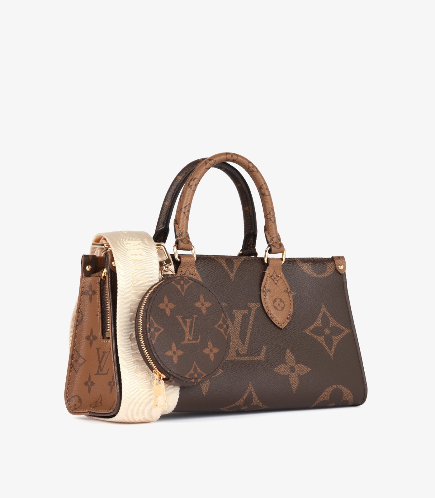 Louis Vuitton Brown Reverse Monogram Coated Canvas Onthego East West image 3