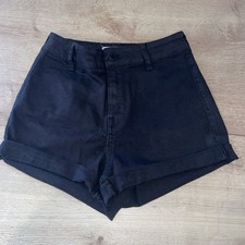 Women  s Bullhead Denim Super High Rise Cuffed Denim Short in Black Size 25