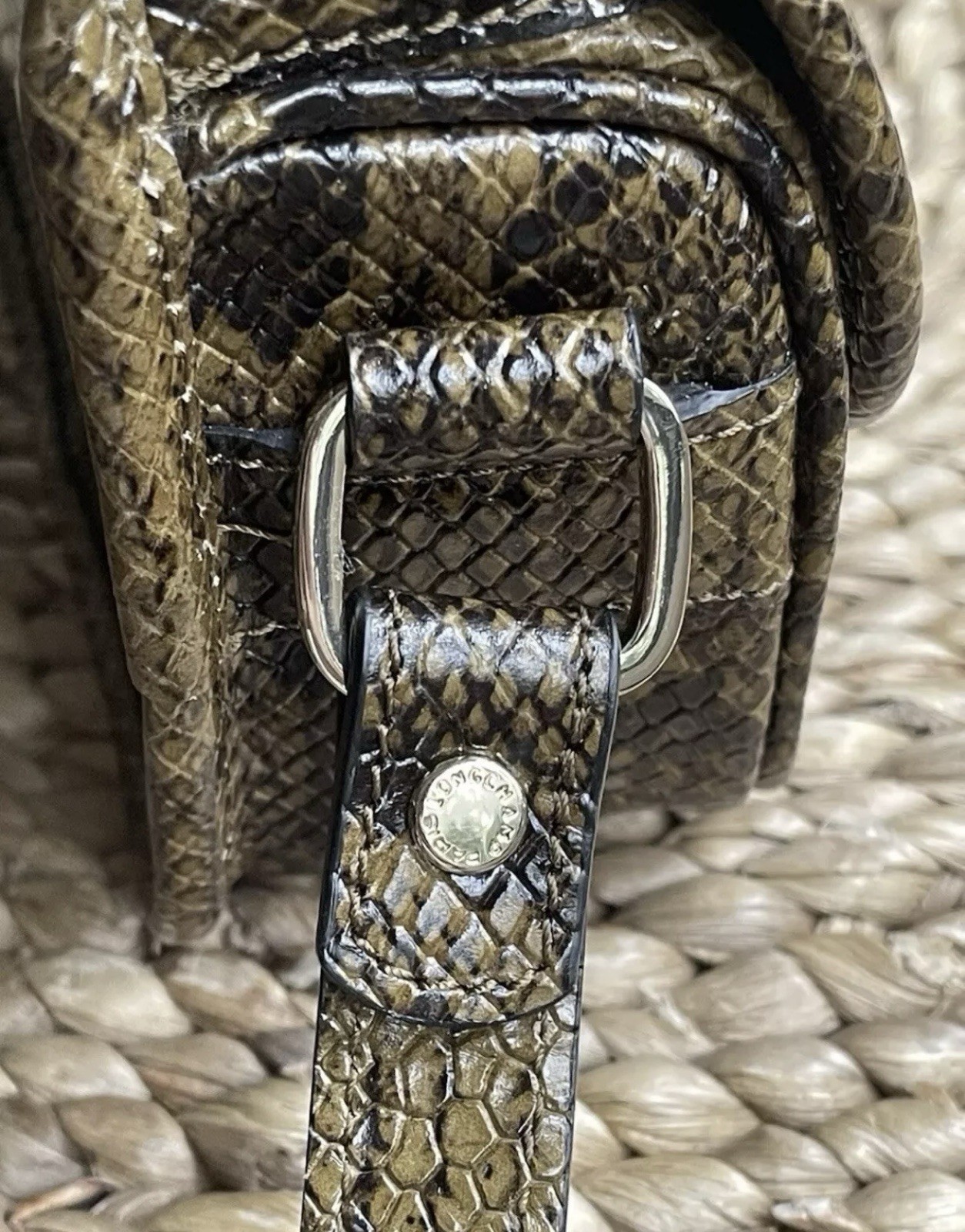 Longchamp Calfskin leather with python pattern sm… - image 7