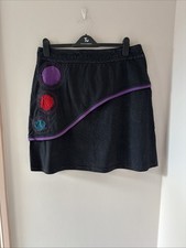 Little Katmandu Black Cotton Skirt In XL (14-16) Side Zip Rear Zip Pocket VGC