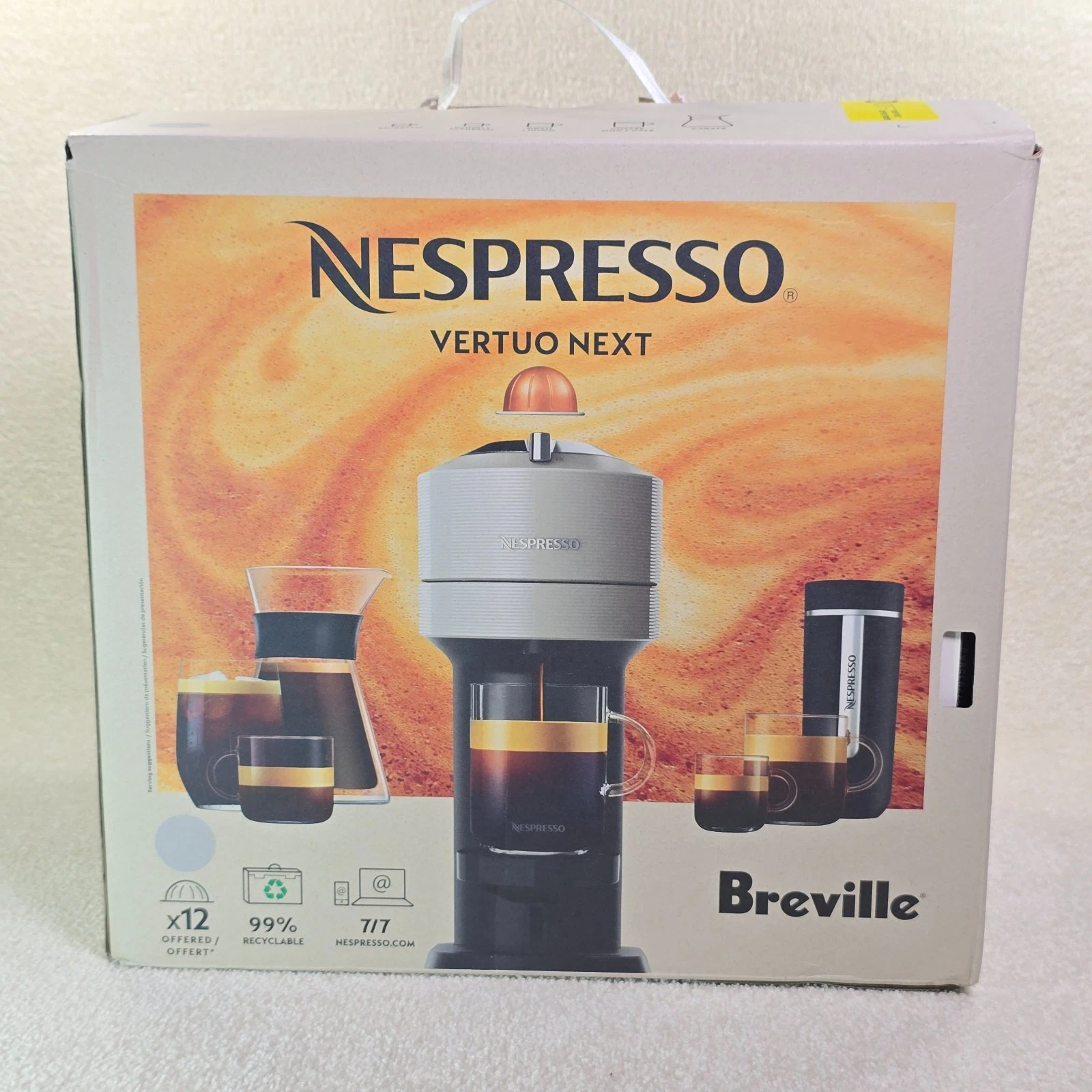 Nespresso Vertuo Next Coffee Espresso Machine by Breville LIGHT GREY Open Box