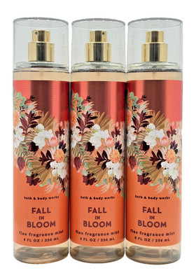 NEW Bath & Body Works Lot 3 Bottles Fall In Bloom Fine Fragrance Mist Spray 8 oz