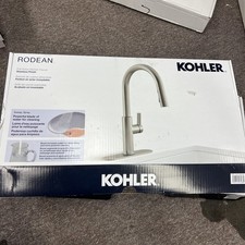 Kohler Rodean Stainless Pull-Down High-Arc Kitchen Faucet, Single-Hole w/ Plate
