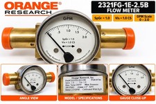 Orange Research 2321FG-1E-2.5B Flow Meter 0-2.5 GPM Brass #49746