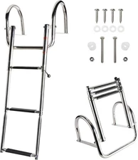 3 Step Pontoon Boat Ladder Stainless Steel Telescoping Inboard Dock Ladder