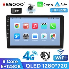 DAB+ 10.1" 2DIN Car GPS 8Core 6+128G Stereo Carplay Android 14 4G Radio Car Play