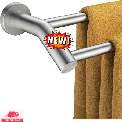 Toallero doble de 61 cm, resistente, de acero inoxidable SUS304, para baño, mont