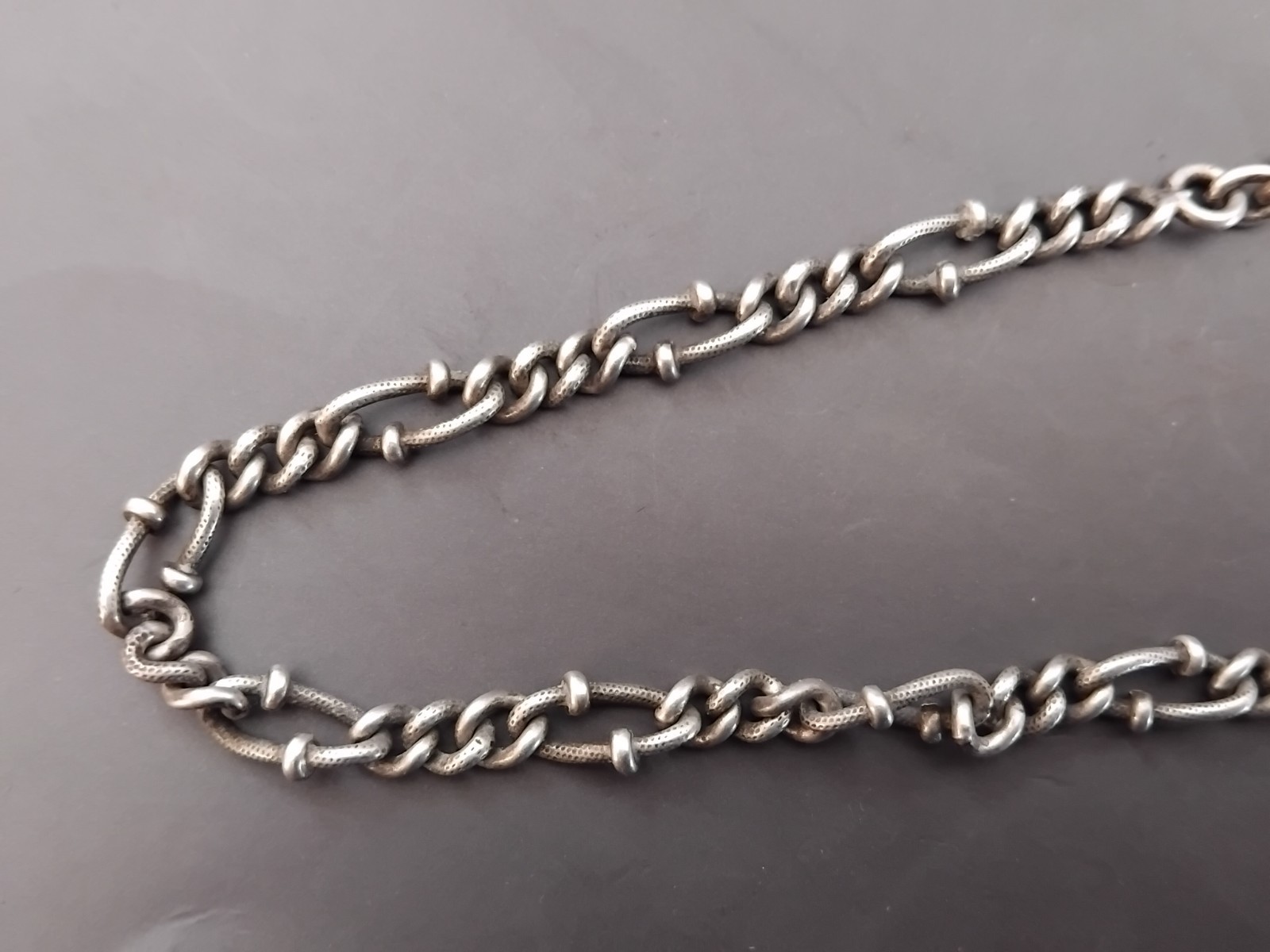 Solid Silver Gusset Watch Chain Solid Silver Guss… - image 3