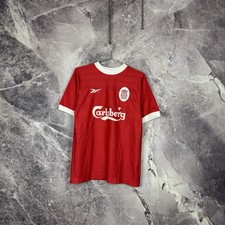 Vintage Reebok Liverpool FC Home Jersey Carlsberg Red Football Shirt Size YTHS