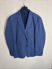 Jos A Bank Casual Sport Coat XL 44R Tailored Fit Unstructured Blue Check 2 BTN