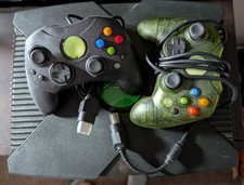 Microsoft Xbox Original Black Console Bundle with 3 Games Tested Working